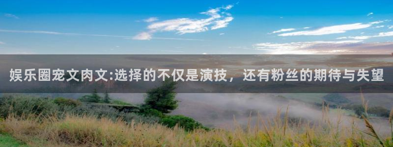 赢乐彩票k：娱乐圈宠文肉文:选择的不仅是演技，还有粉丝的期待与失望
